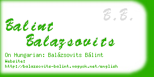 balint balazsovits business card